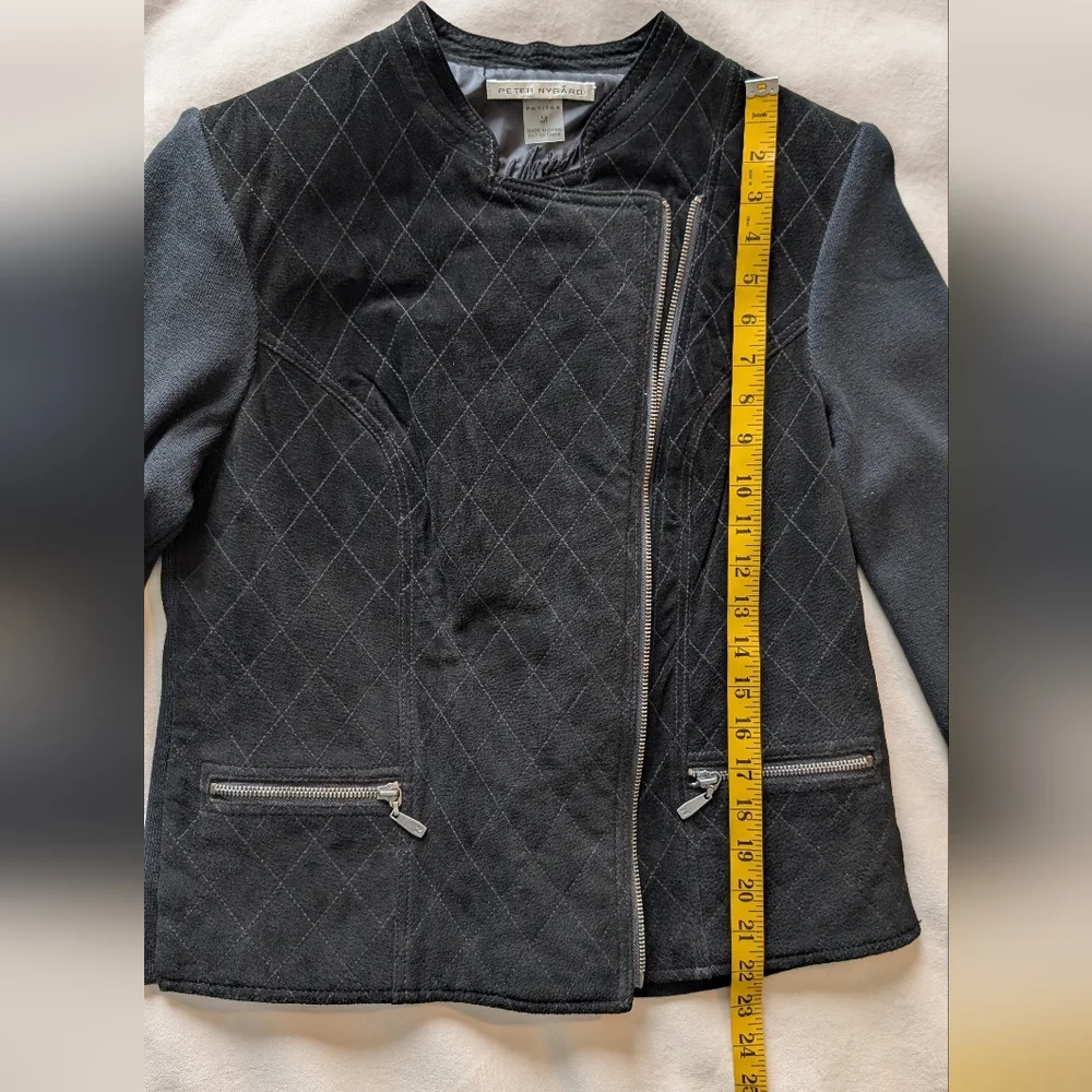 Vintage Peter Nygard Women's Jacket Suede Leather And Knit Zip Up Size M Petites - Picture 12 of 16